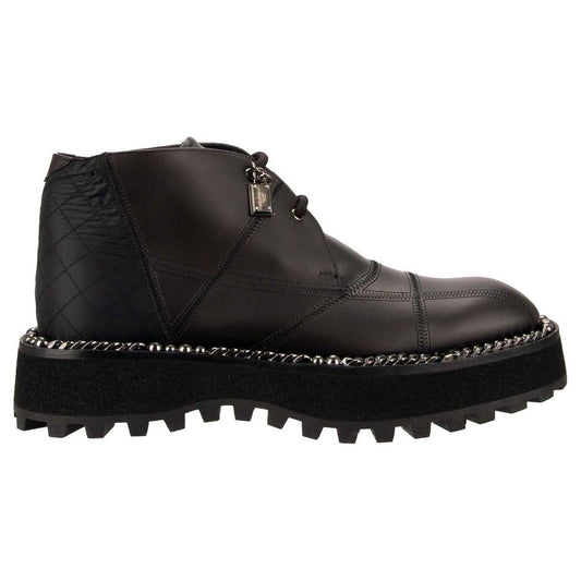 Black Leather Di Lambskin Boot