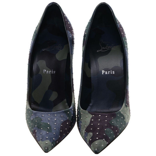 Kate Plume 100 Camouflage and Micro Stud High Heel Pumps