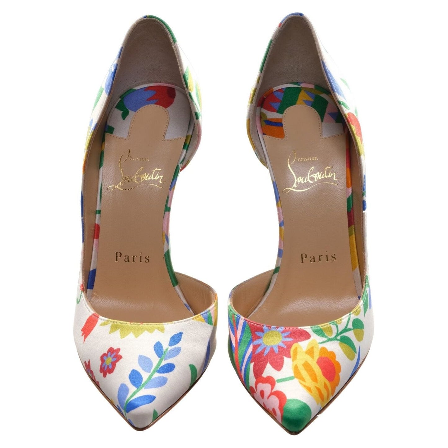 Iriza 100 Floral Crepe Satin High Heel Pumps Christian Louboutin