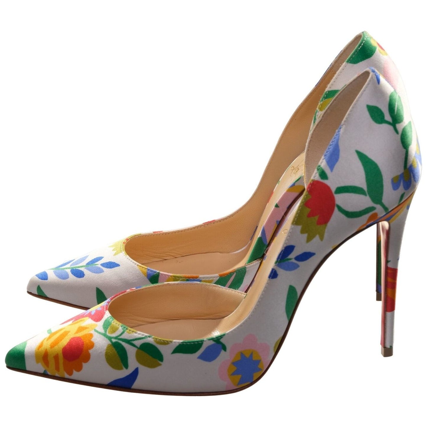 Iriza 100 Floral Crepe Satin High Heel Pumps Christian Louboutin