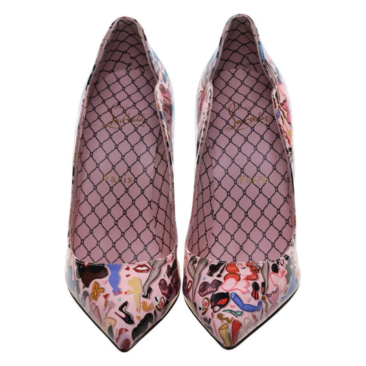 Christian Louboutin Hot Chick 100 Pink Limited Edition Dr Bored Print Patent Leather High Heel Pumps Christian Louboutin