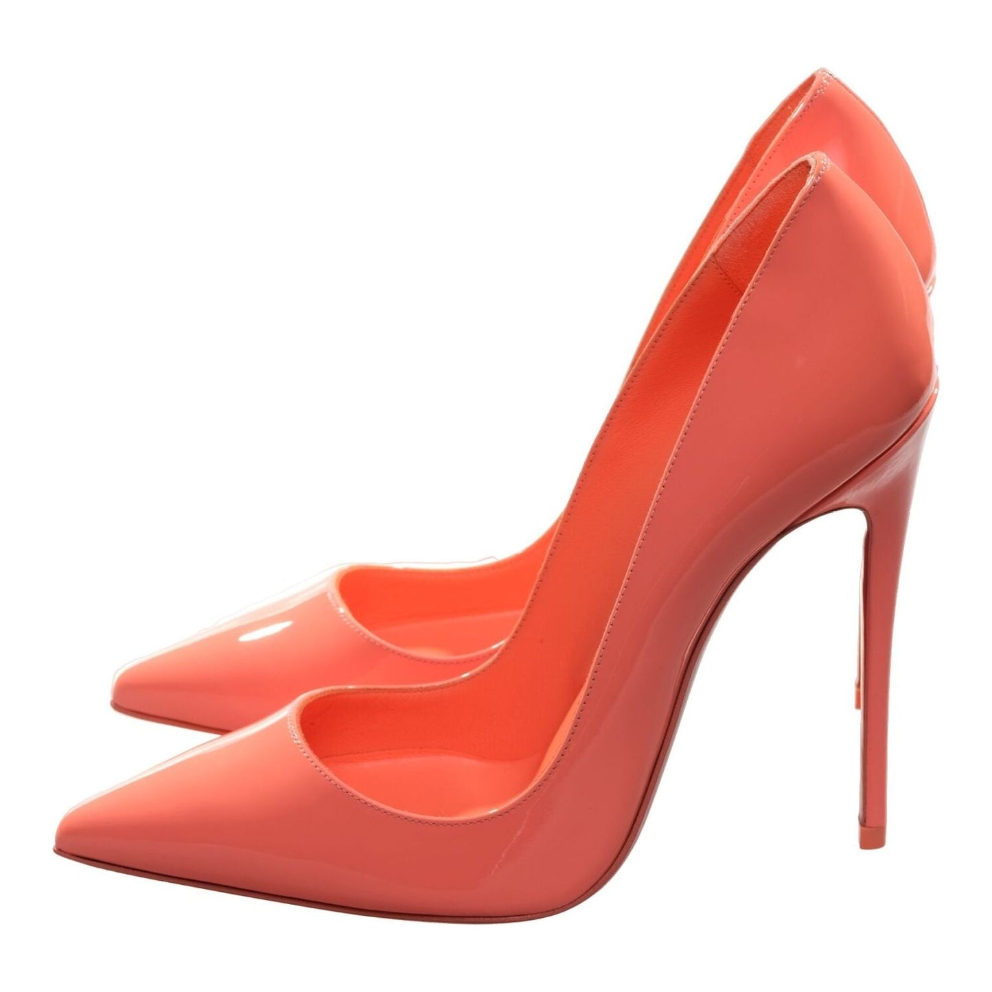 So Kate 120 Orange Patent Leather High Heel Pumps