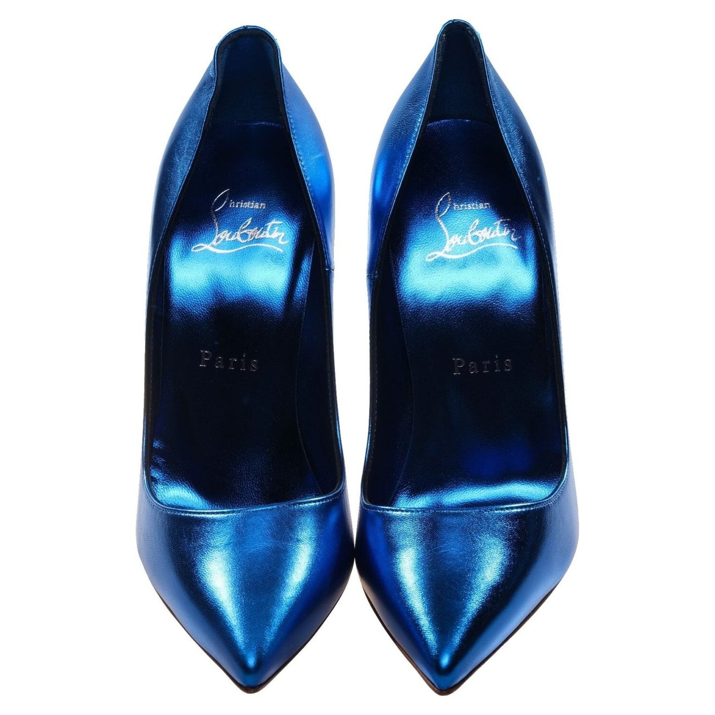 So Kate Blue Laminated Leather High Heel Pumps