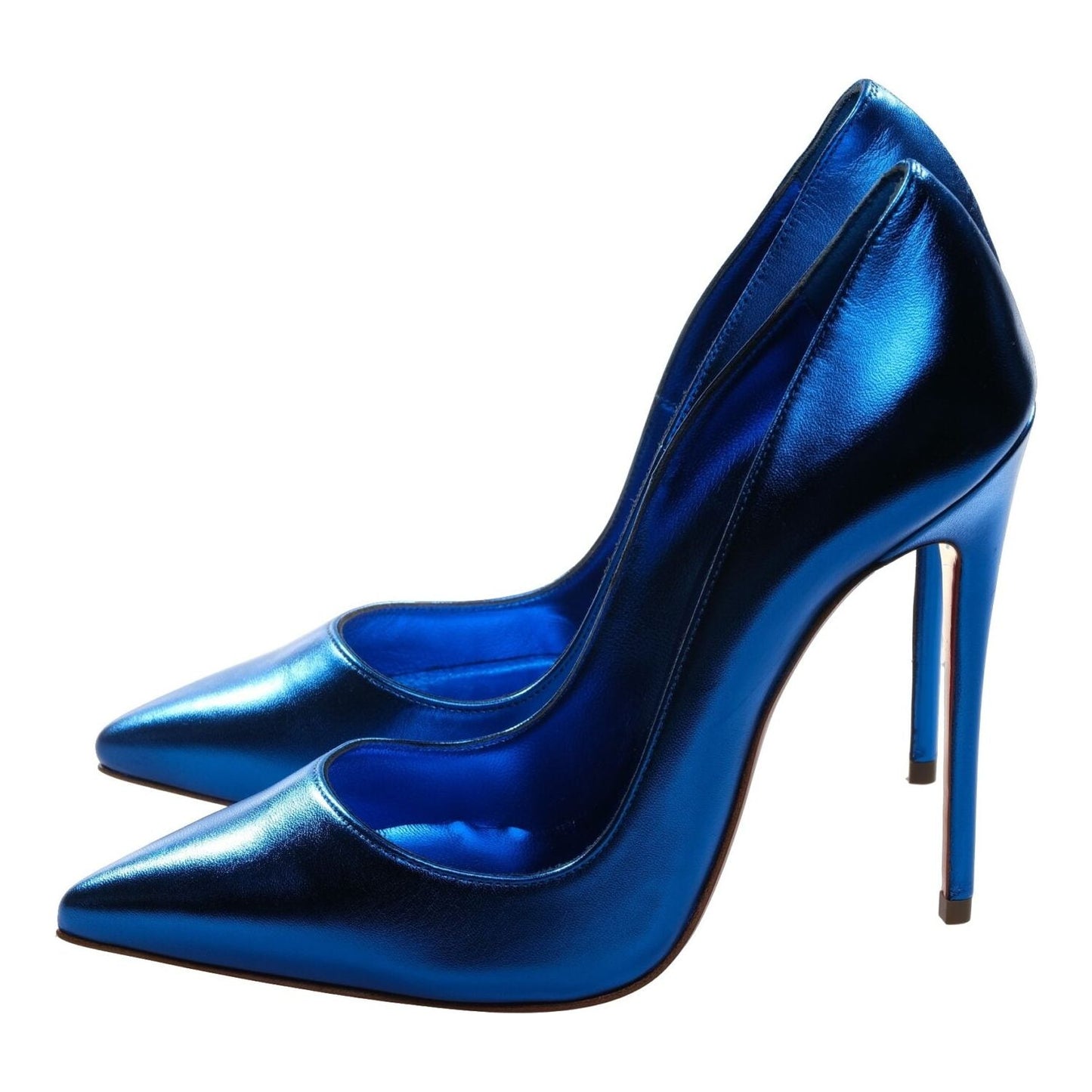 So Kate Blue Laminated Leather High Heel Pumps