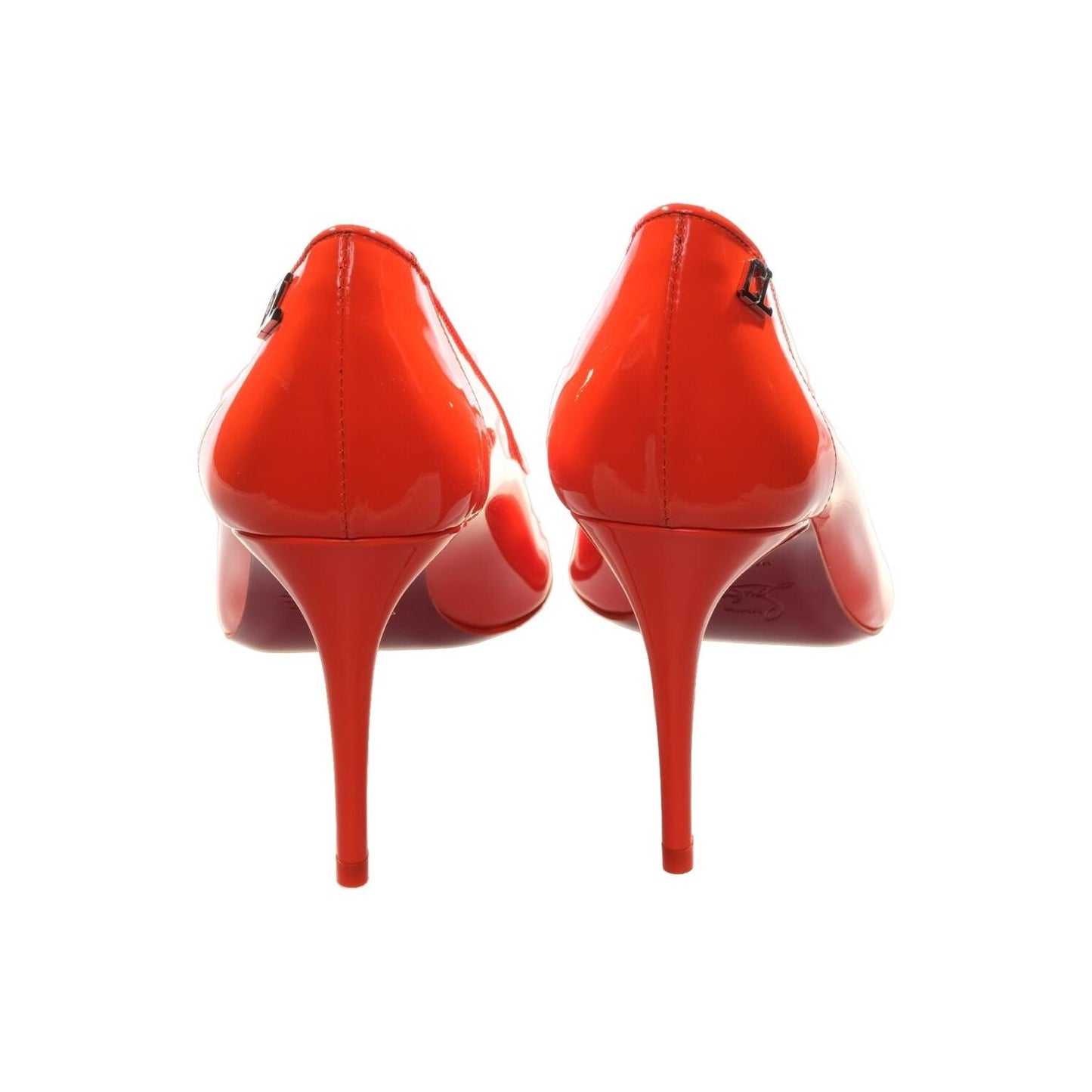 Sporty Kate Orange Patent Leather High Heel Pumps