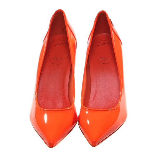 Sporty Kate Orange Patent Leather High Heel Pumps