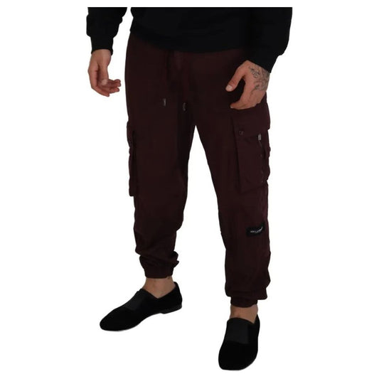 Bordeaux Cargo Jogger Trouser Cotton Pants