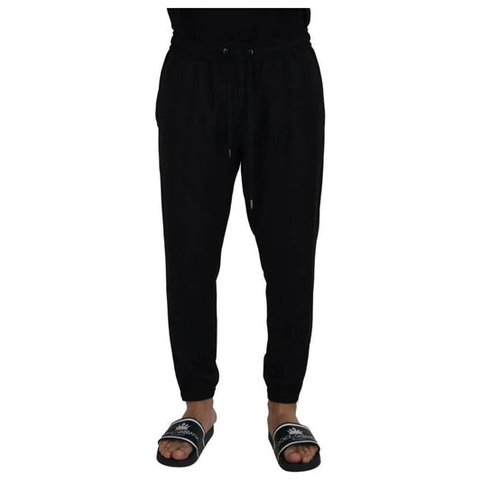 Black Jogger Jogging Wool Pants