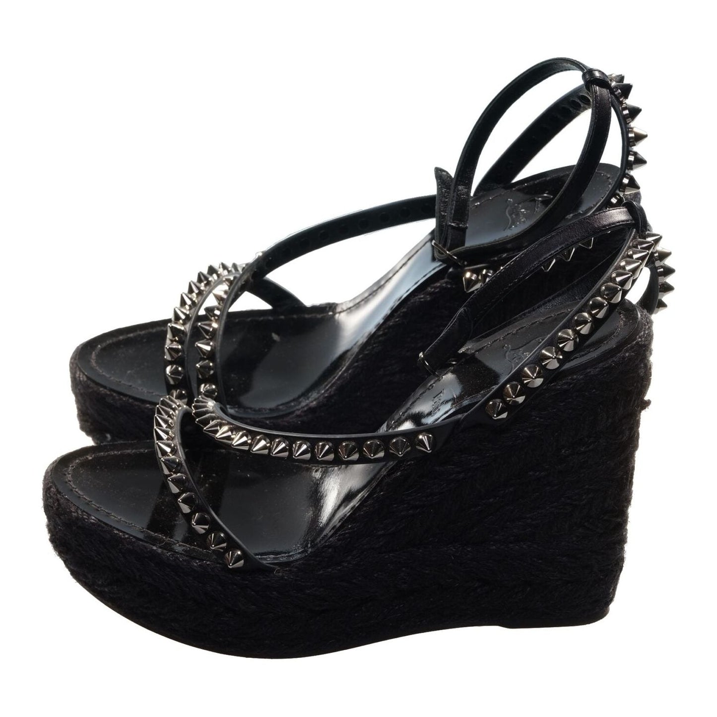 Malfadina Zeppa 120 Black Studded Sandal Wedges