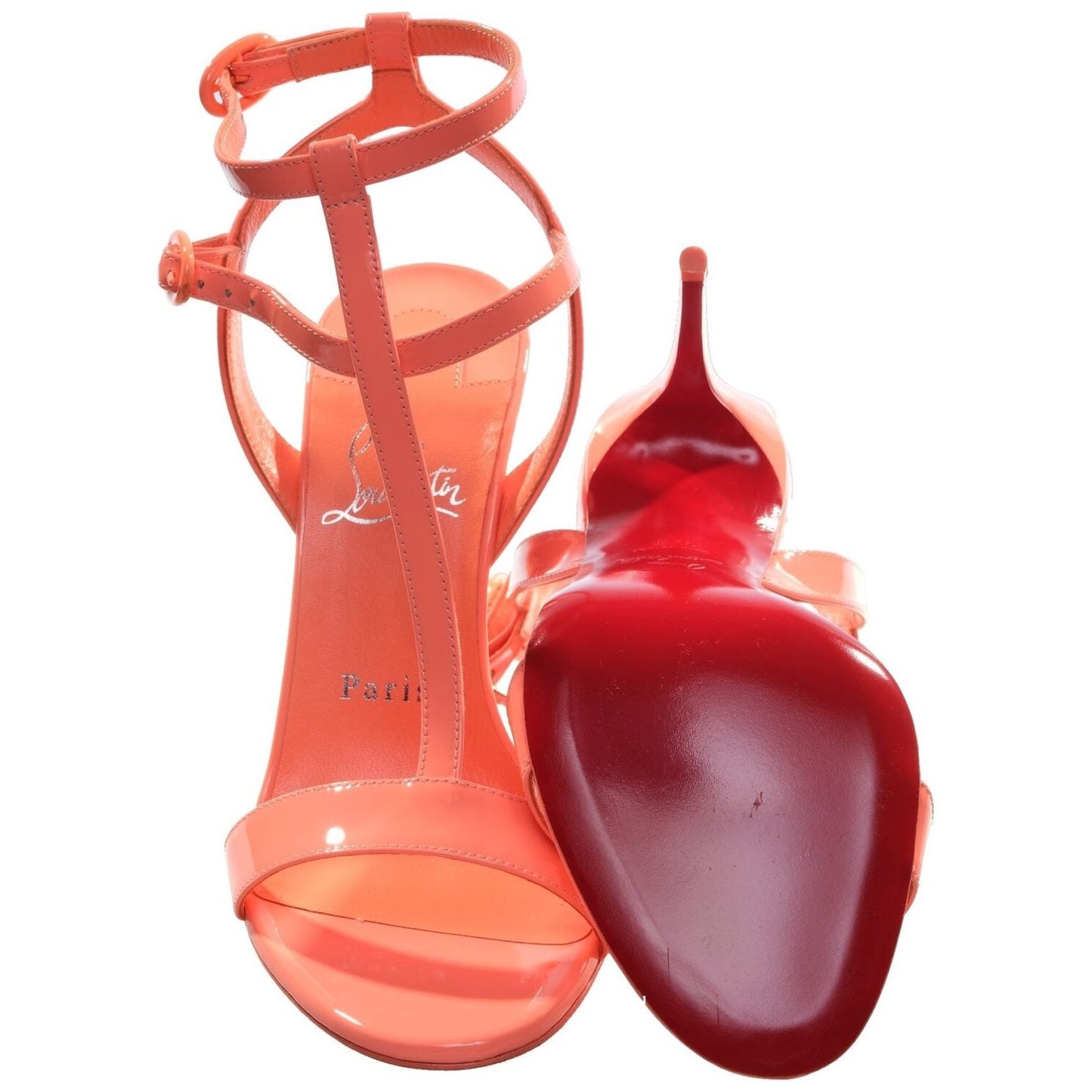 Mara 100 Drag Orange Patent Leather Strappy High Heels