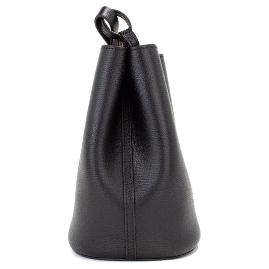 Burberry | Lorne Small Black Haymarket Check Pebble Leather Bucket Handbag Purse| McRichard Designer Brands   