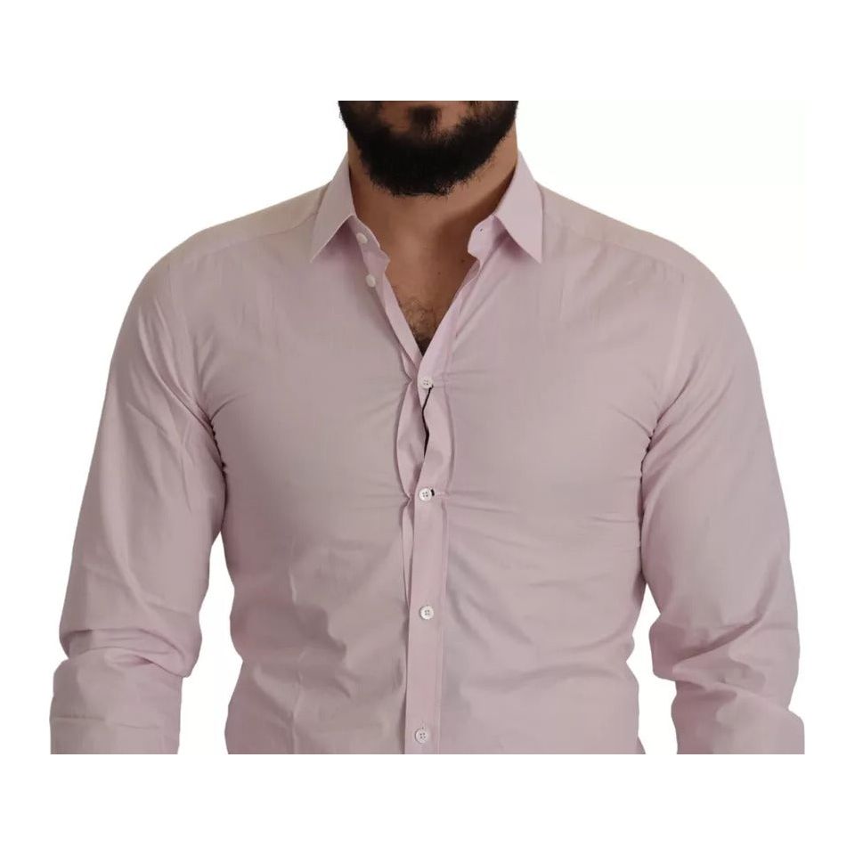 Light Pink Cotton Dress Formal Men GOLD Shirt