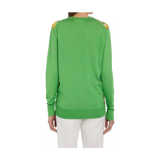 Dolce & Gabbana Green Silk Sweater Dolce & Gabbana