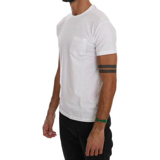 Elegant White Crew-Neck Cotton T-Shirt