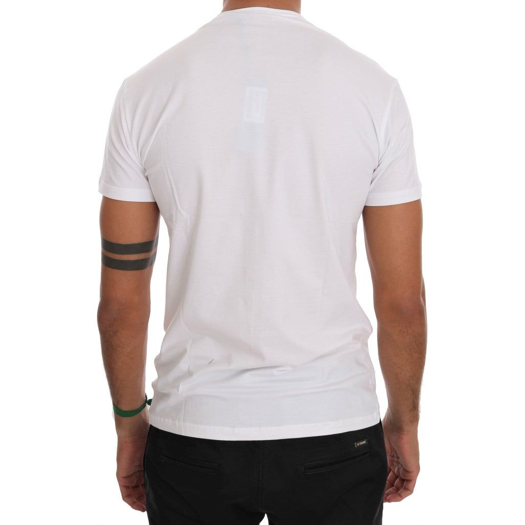 Elegant White Crew-Neck Cotton T-Shirt