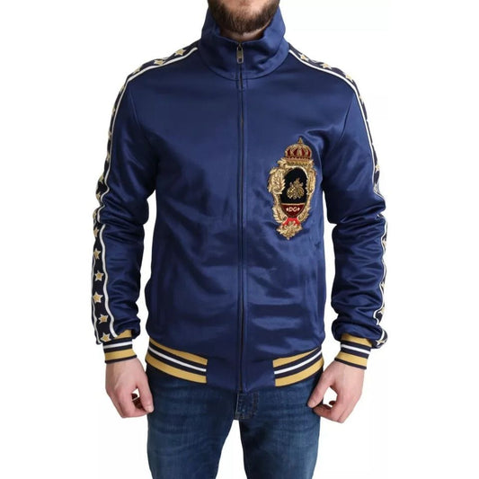 Blue Heraldic Patch Striped King Bee Sweater