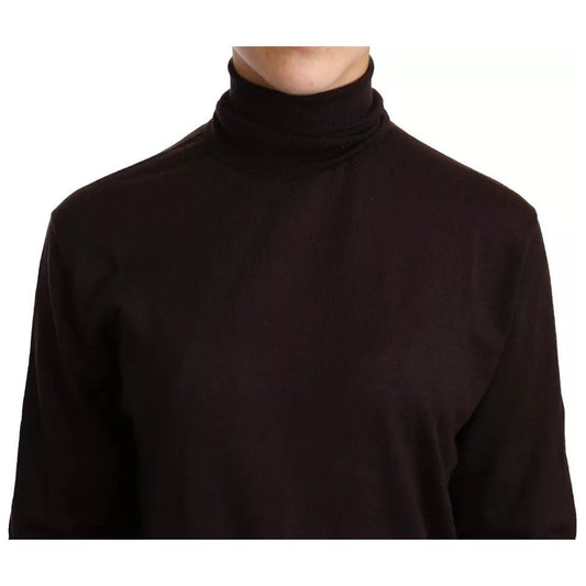 Dolce & Gabbana Brown Cashmere Turtle Neck Pullover Sweater Dolce & Gabbana