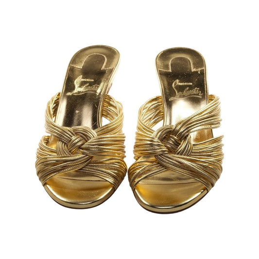 Multitaski 70 Gold Leather Kitten Heel Sandals