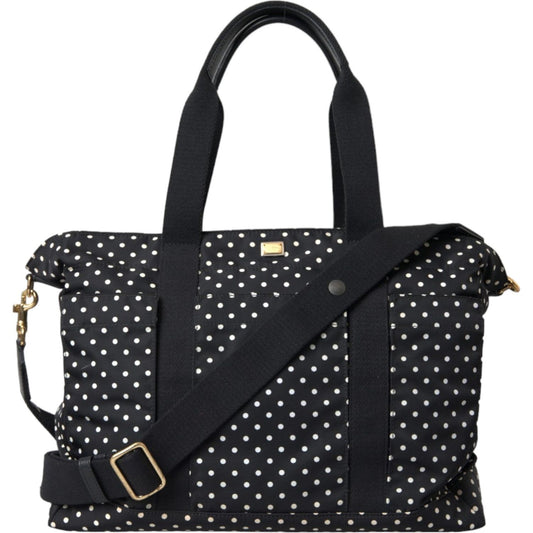 Black Polka Dot Changing Mat Baby Duffle Bag