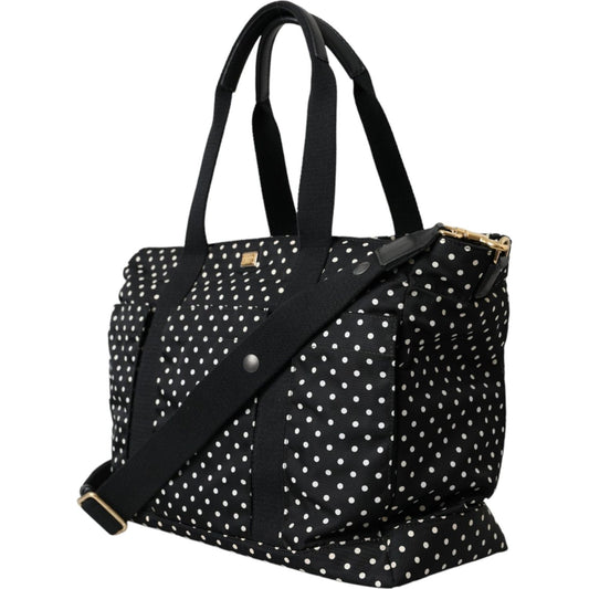 Black Polka Dot Changing Mat Baby Duffle Bag