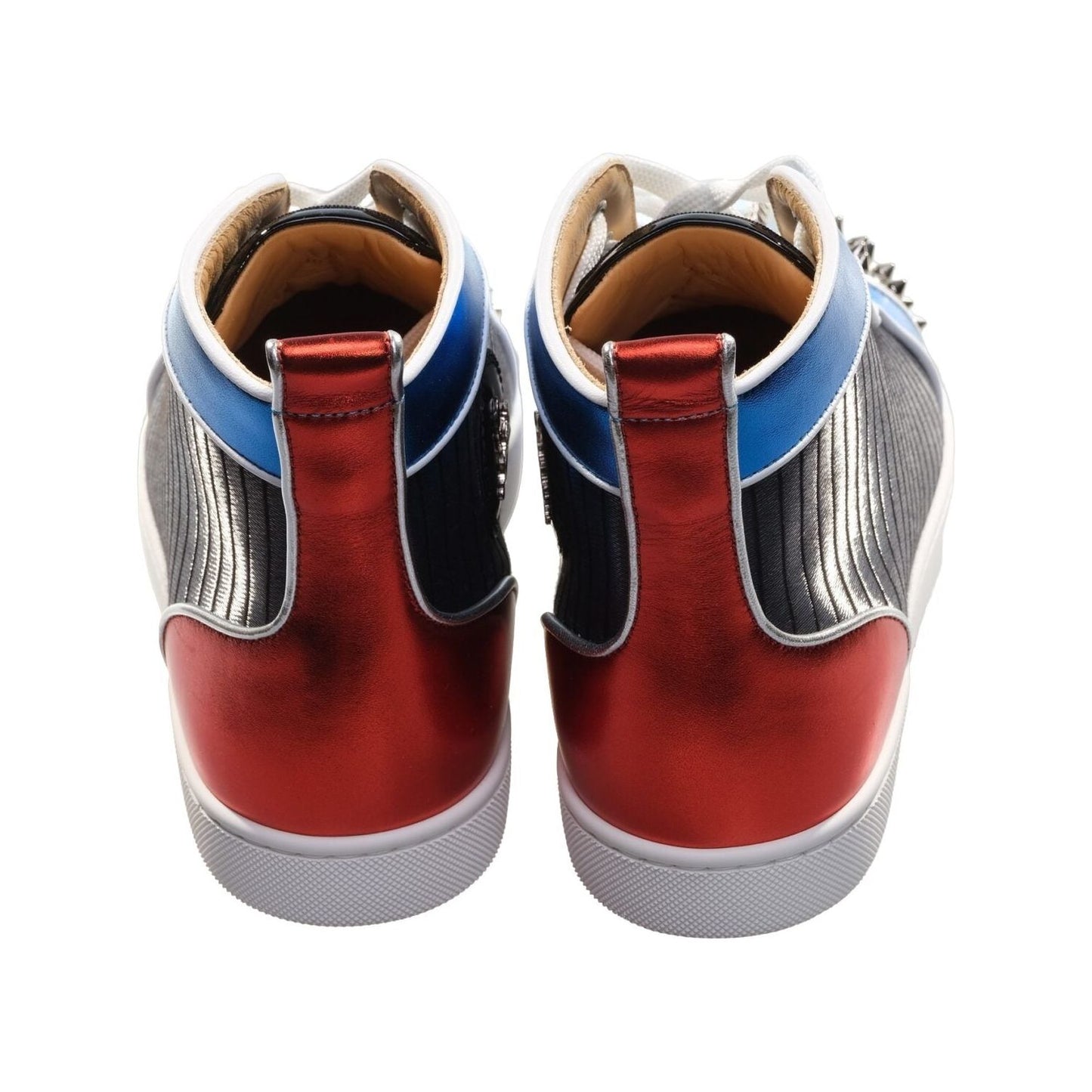 Louis Spikes Orlato Flat Multi Coloured Leather High Top Sneakers