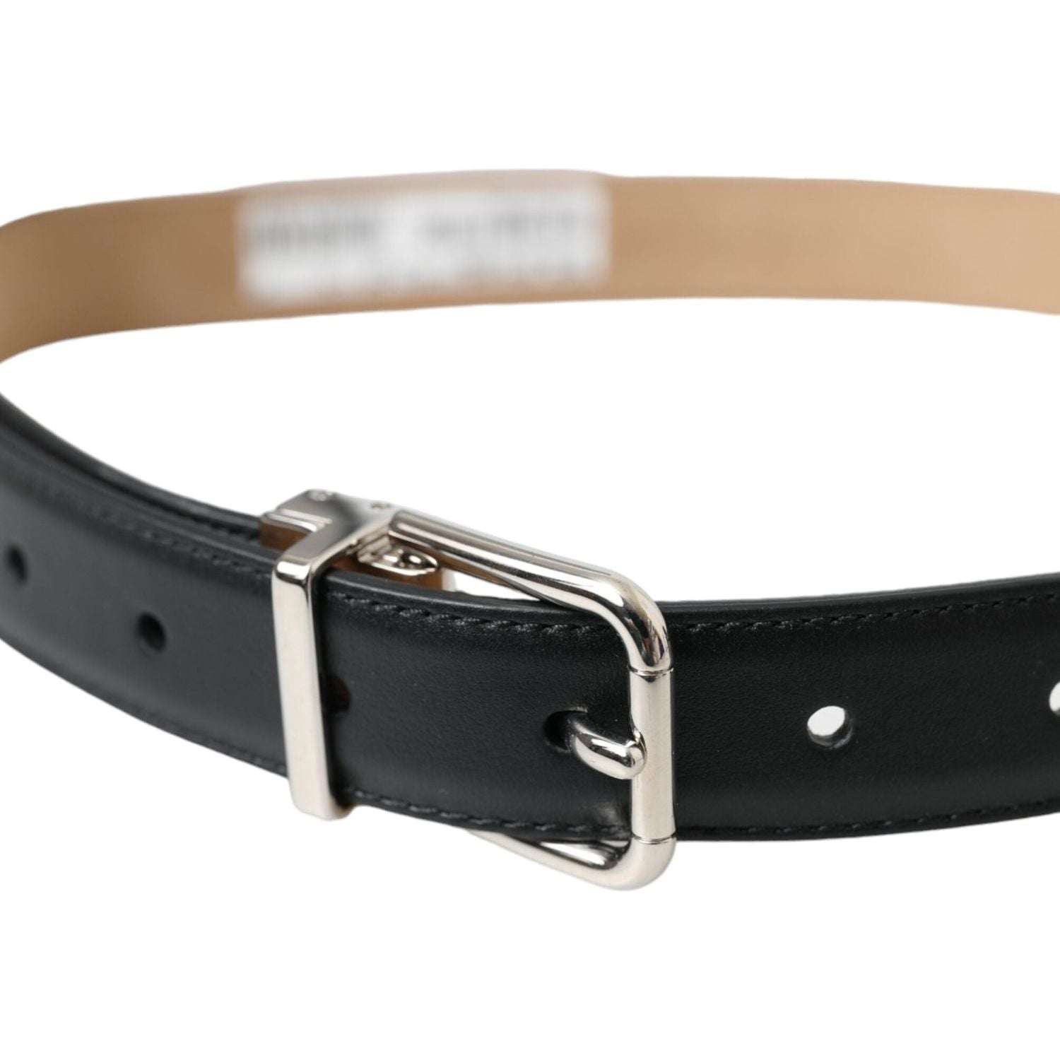 حافظة سماعات Airpods من الجلد الأسود مع حزام بإبزيم فضي من Dolce &amp; Gabbana