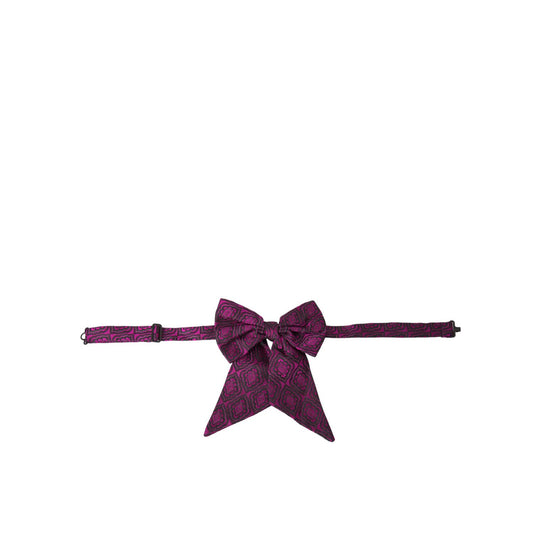 Dolce & Gabbana Purple Ribbon Silk Adjustable Neck Men Bow Tie Dolce & Gabbana