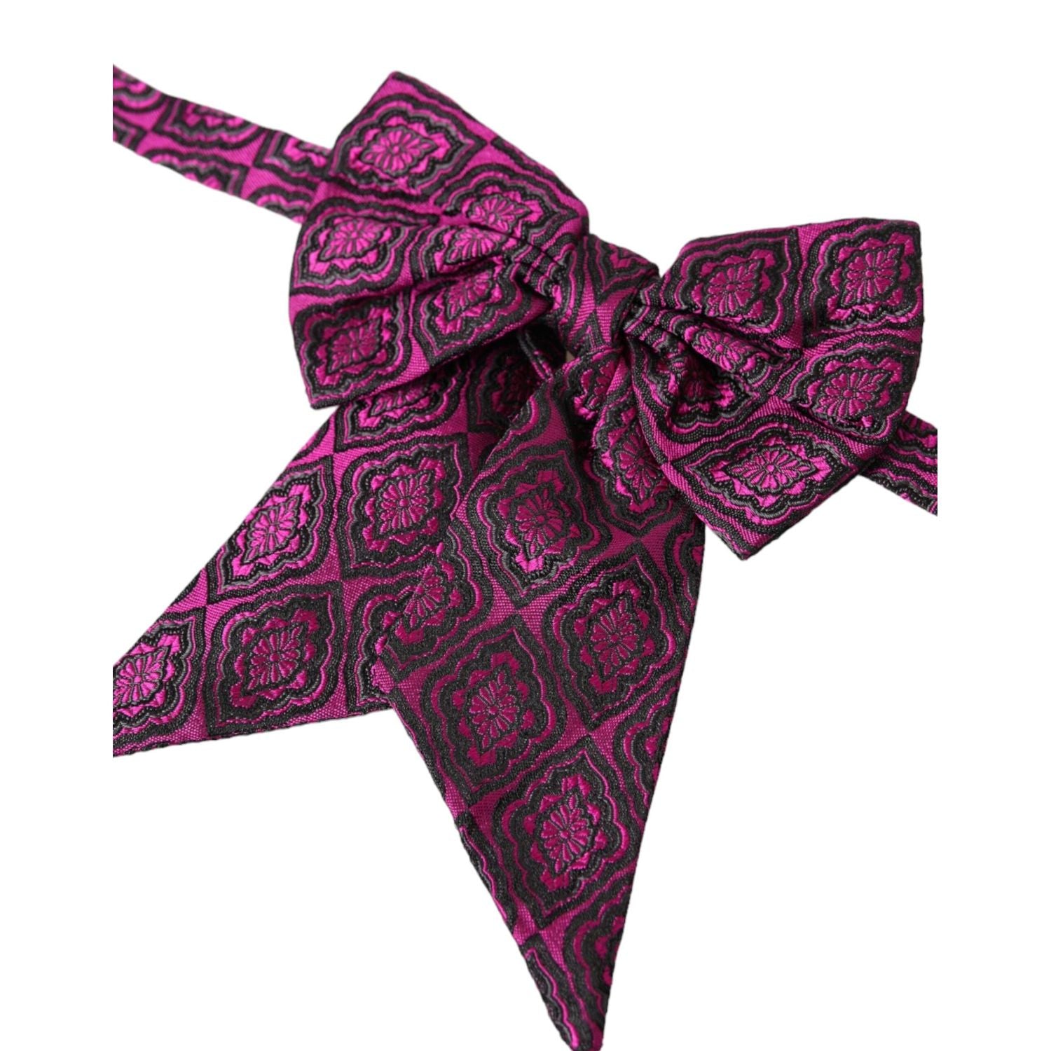 Dolce & Gabbana Purple Ribbon Silk Adjustable Neck Men Bow Tie