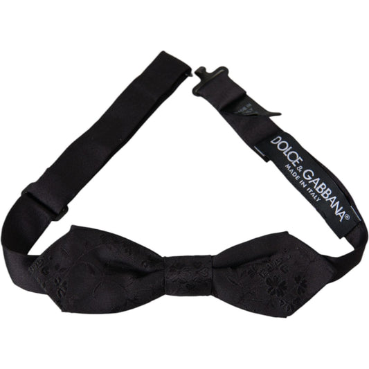 Dolce & Gabbana Black Silk Adjustable Neck Men Bow Tie Dolce & Gabbana