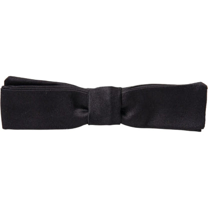 Dolce & Gabbana Dark Gray Silk Adjustable Neck Men Bow Tie