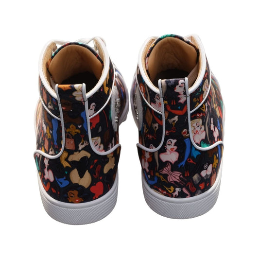 Louis Orlato Flat Crepe Satin Multicolour Limited edition Dr Bored Print High Top Sneakers