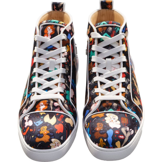 Louis Orlato Flat Crepe Satin Multicolour Limited edition Dr Bored Print High Top Sneakers