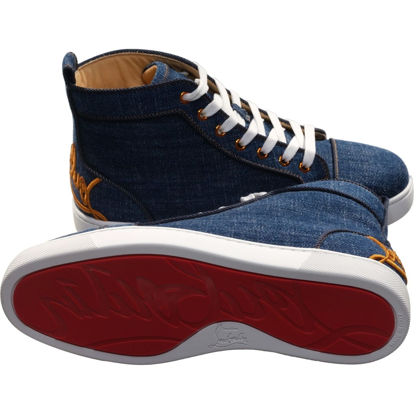 Fun Louis Flat Denim High Top Sneakers