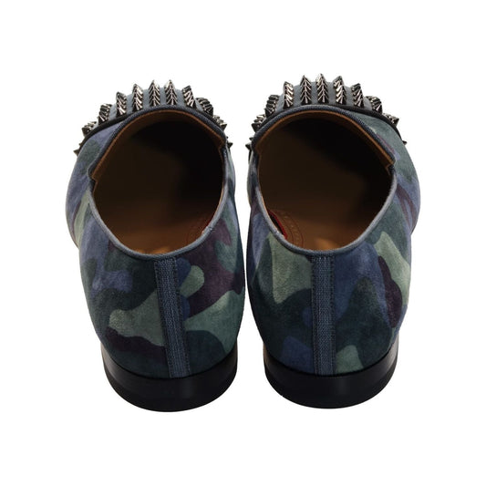 Christian Louboutin Spooky Flat Camouflage and Studded Slip On Shoes Christian Louboutin