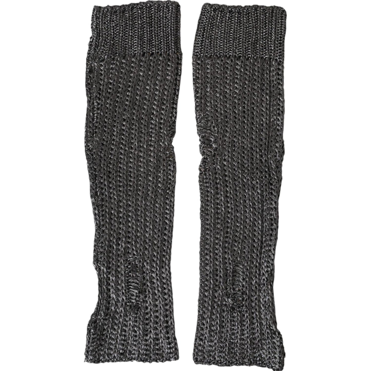 Dolce & Gabbana Gray Viscose Knitted Finger Less Gloves Dolce & Gabbana