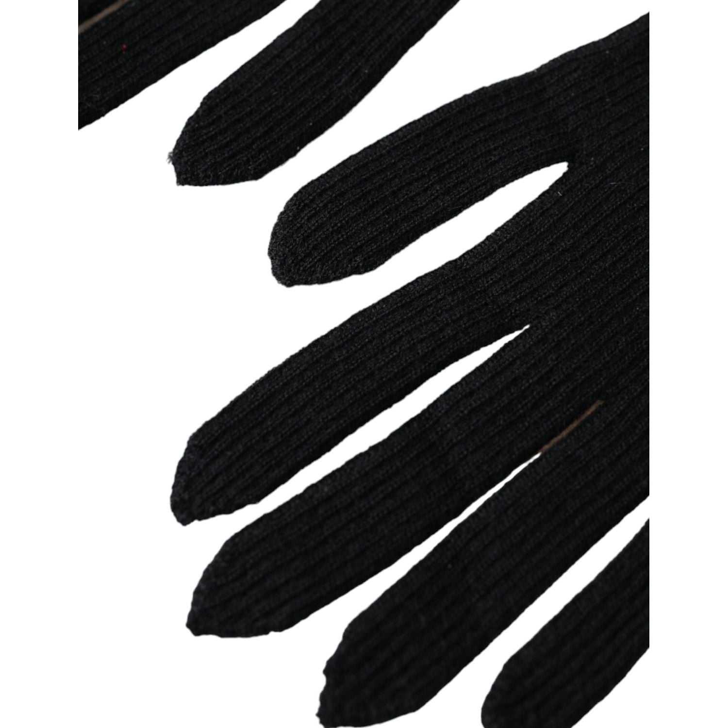 قفازات دولتشي آند غابانا السوداء المحبوكة من الكشمير بطول الكوع