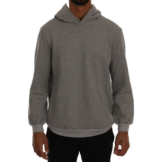 Sophisticated Gray Cotton Hooded Sweater