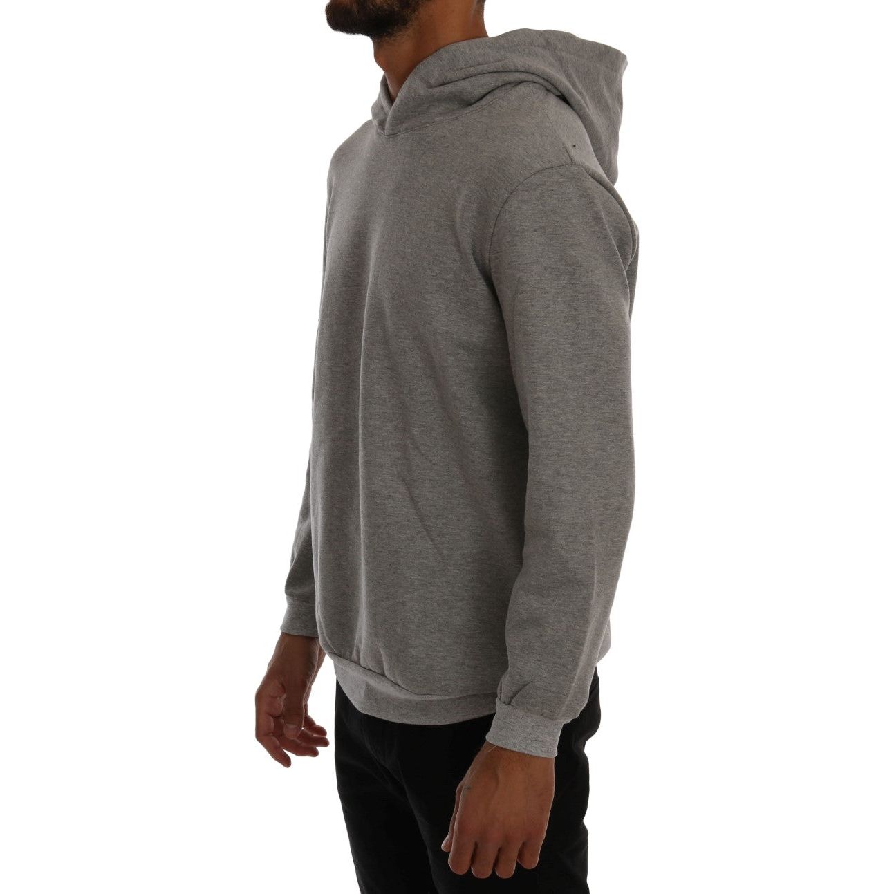 Sophisticated Gray Cotton Hooded Sweater