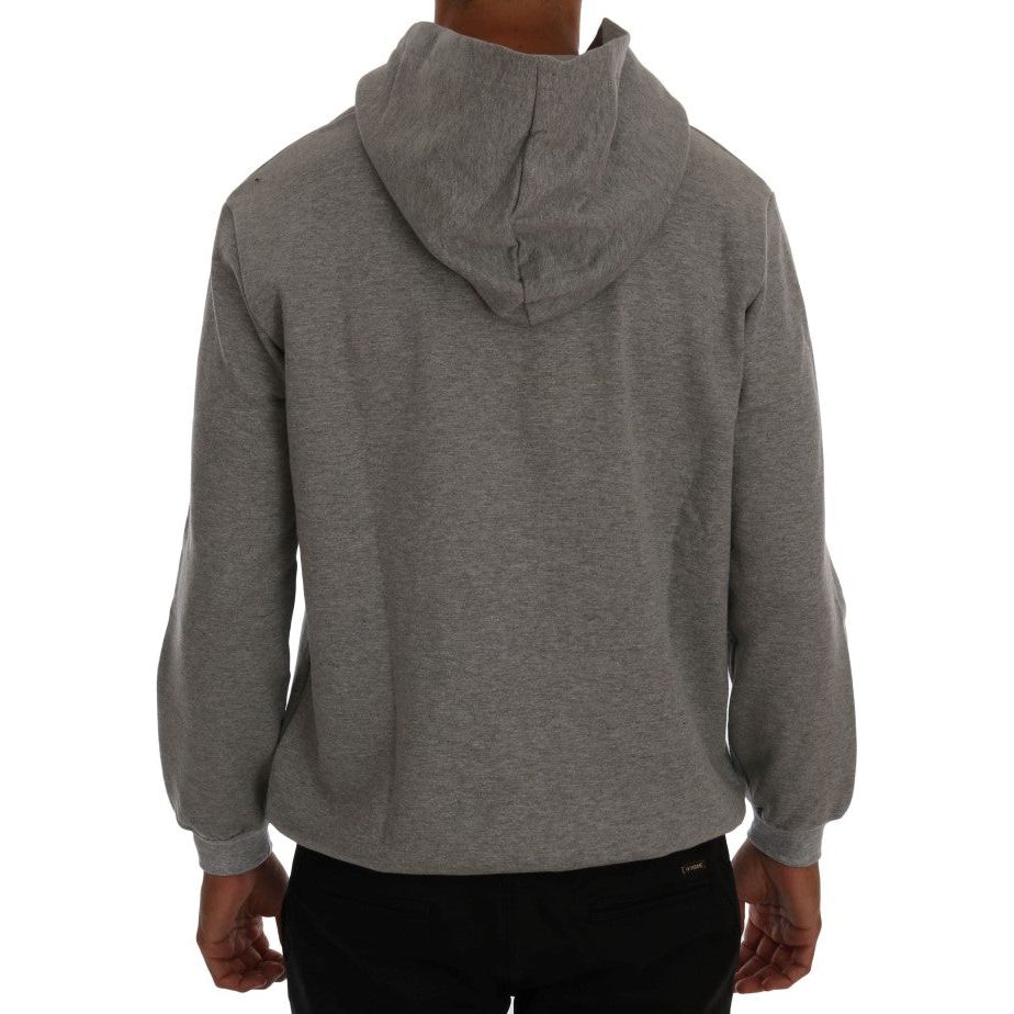 Sophisticated Gray Cotton Hooded Sweater