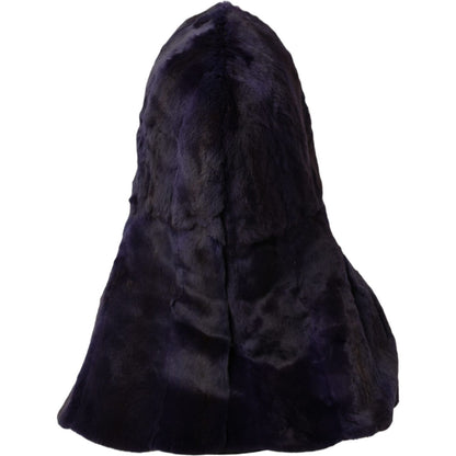 Dolce & Gabbana Black Weasel Fur Whole Head Wrap Hat
