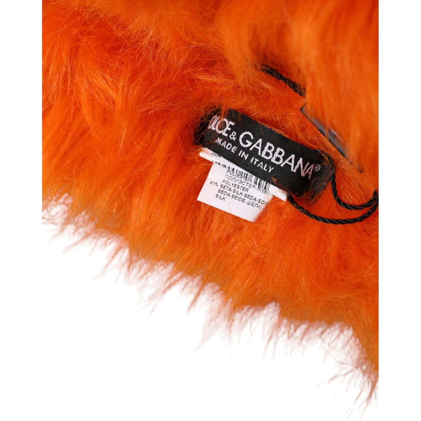 Dolce & Gabbana Orange Faux Fur Whole Head Wrap Hat Dolce & Gabbana