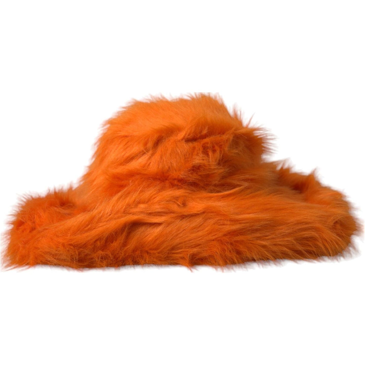 Dolce & Gabbana Orange Faux Fur Polyester Fedora Hat Dolce & Gabbana