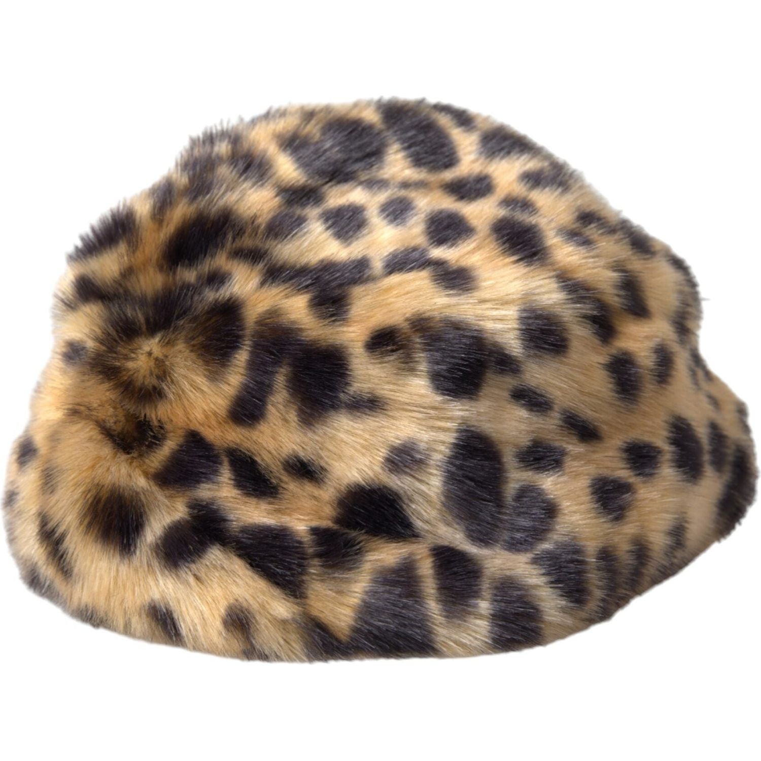 Dolce & Gabbana Brown Leopard Fur Women Bucket Hat