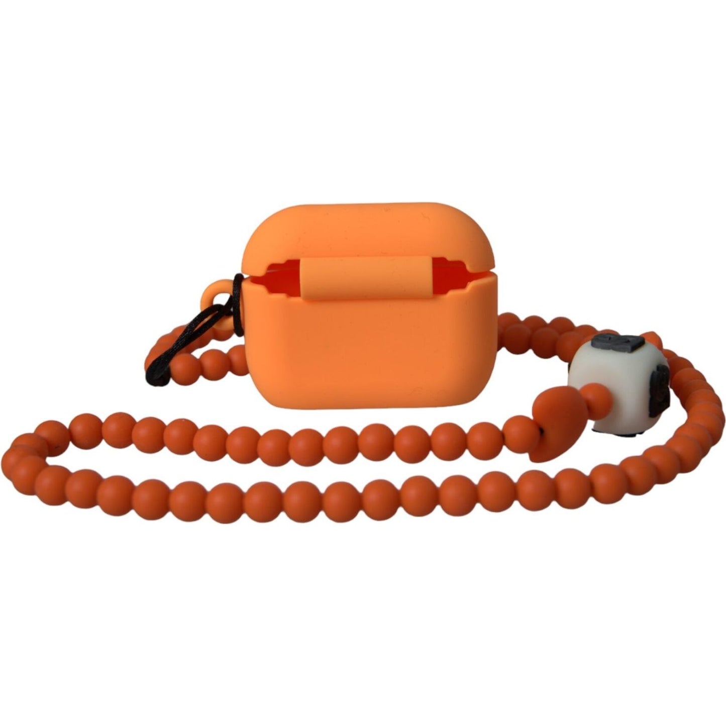 Dolce & Gabbana Orange Silicone Rubber Logo Beaded Strap Airpods Case Dolce & Gabbana