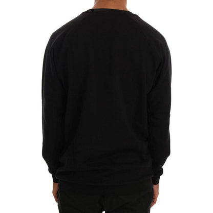 Daniele Alessandrini Black Crewneck Cotton Pullover Sweater