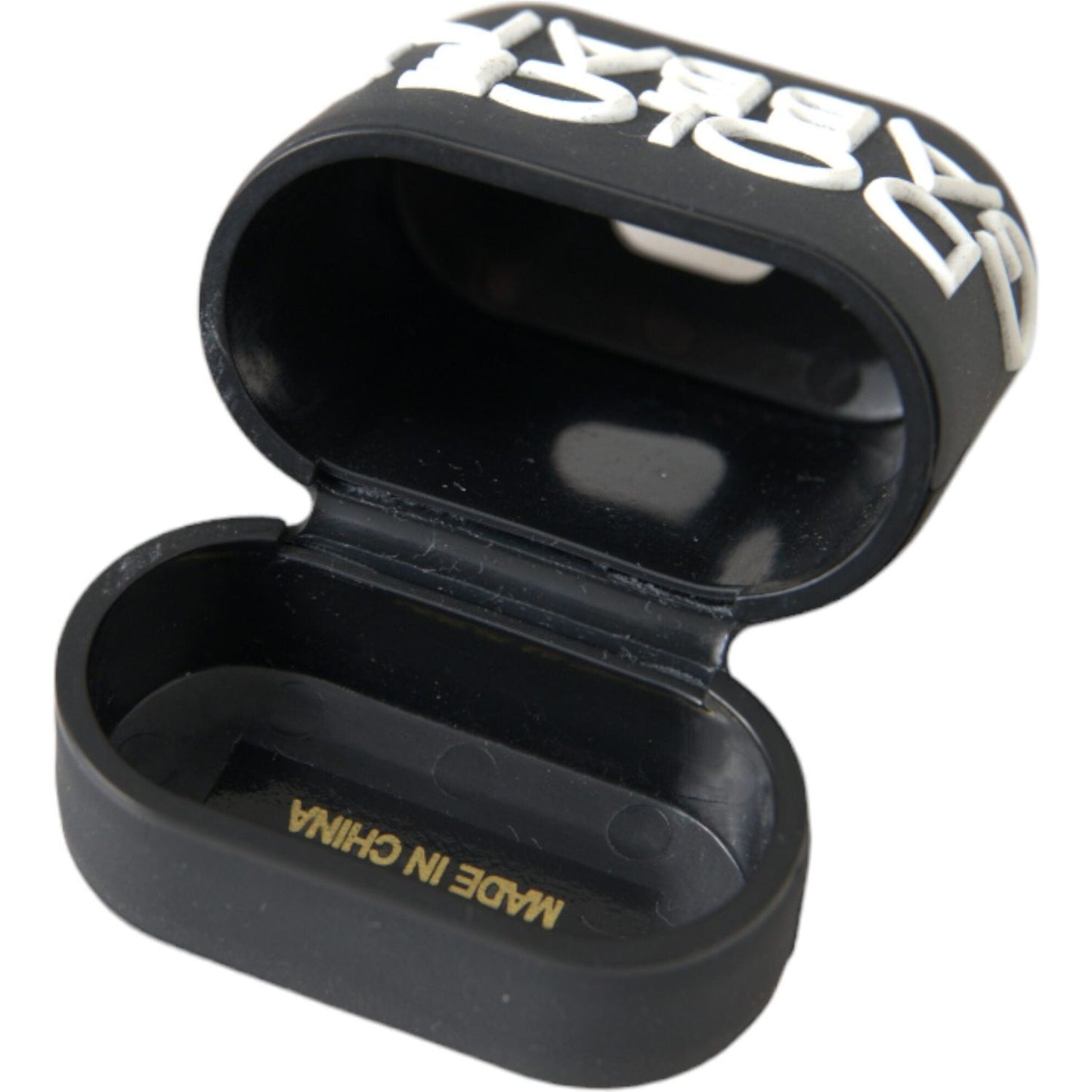 Black White Silicone Embossed Logo Airpods Case