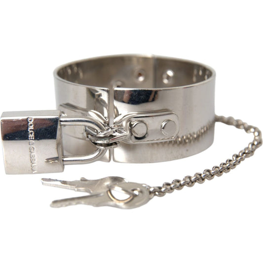 Silver Metal Brass 1999 Bondage Handcuff Runway Bracelet