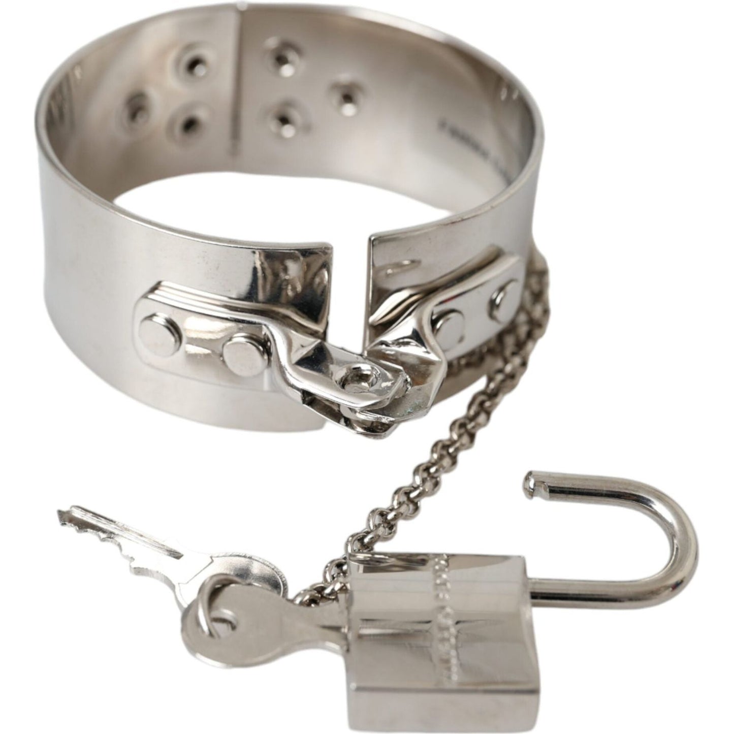 Silver Metal Brass 1999 Bondage Handcuff Runway Bracelet