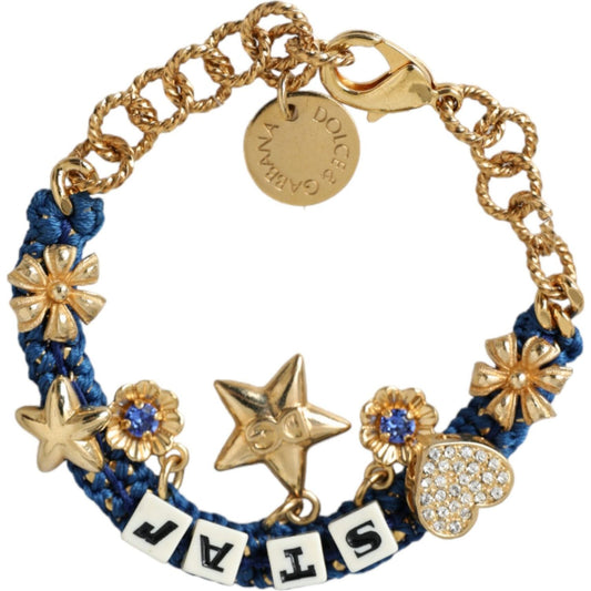 Gold Tone Brass Chain Star Fashion Bracelet