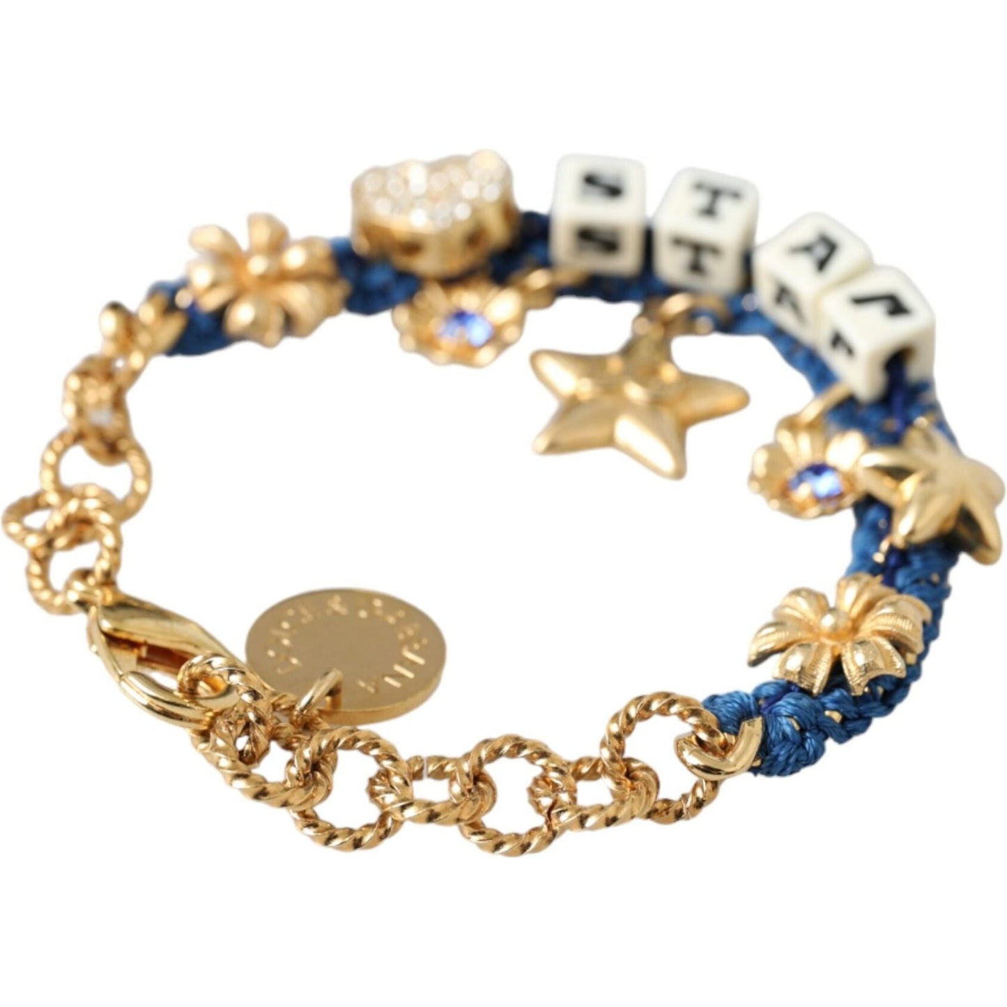 Gold Tone Brass Chain Star Fashion Bracelet